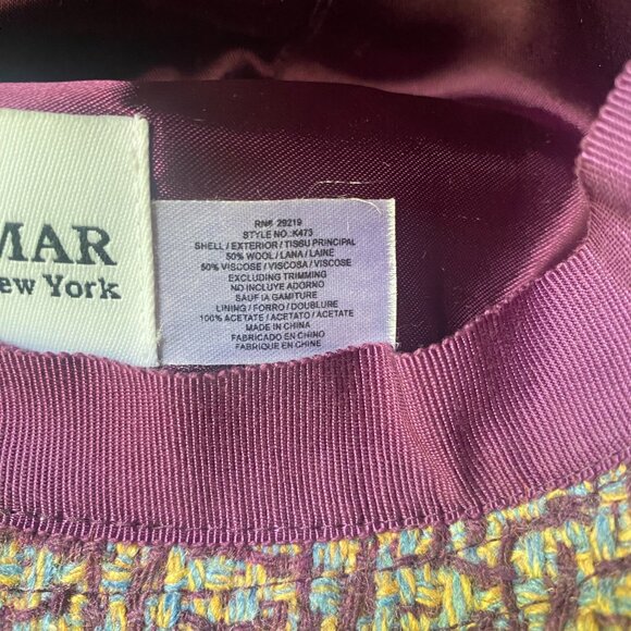 Betmar NY Purple Tweed Wool Blend Woven Bucket Hat Rhinestone Y2K classic Preppy - Picture 11 of 11